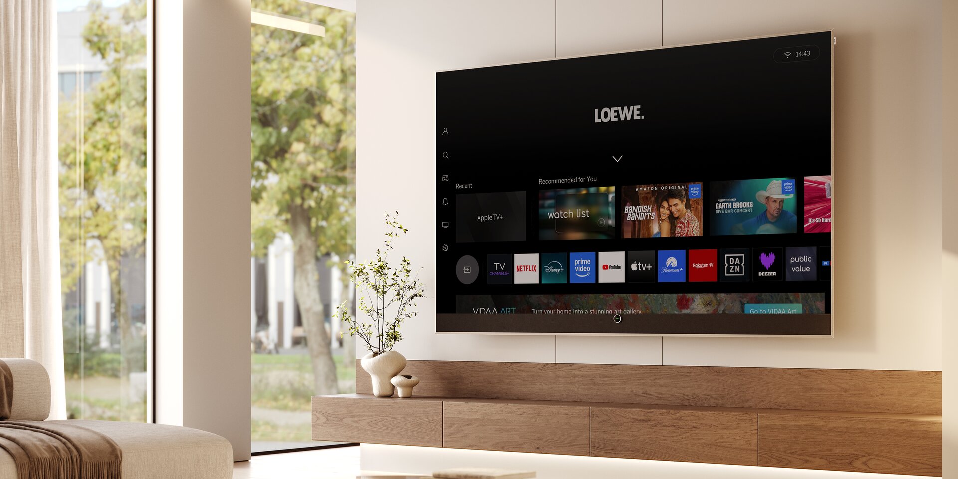 Loewe Stellar 97 Zoll OLED Smart TV: 4K Ultra HD, DR+, Aluminiumdesign