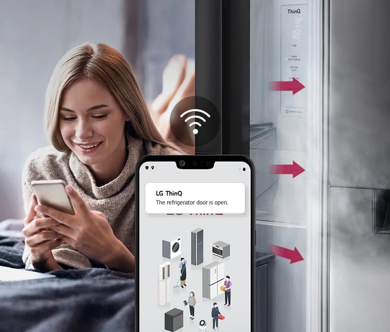 LG SLIM Multi-Door Kühlschrank 506L, Eis- & Wasserspender, Smart Inverter Kompressor
