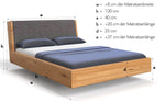 Lade das Bild in den Galerie-Viewer, Elegantes Designer Massivholz-Bett Cassian aus Eiche mit Schwebefunktion
