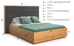 Lade das Bild in den Galerie-Viewer, Massives Eichenholzbett Valent: Eleganter Stauraum, Modernes Design, Perfekter Schlafkomfort
