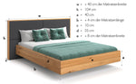 Lade das Bild in den Galerie-Viewer, Elegantes Massivholz-Bett Valent: Schwebendes Design, Eiche, Luxus für Ihr Schlafzimmer
