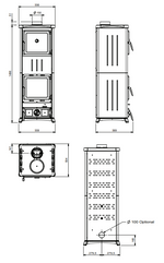 Lade das Bild in den Galerie-Viewer, Eleganter Nova Forno Stahlholzofen mit Backfach – Perfekt für Kochen &amp; Heizen
