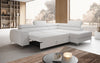 Luxuriöses L-förmiges Bouclé-Designsofa Aurea mit Schlaffunktion und Klappmechanismus