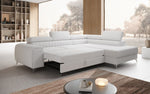 Lade das Bild in den Galerie-Viewer, Luxuriöses L-förmiges Bouclé-Designsofa Aurea mit Schlaffunktion und Klappmechanismus
