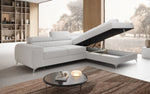 Lade das Bild in den Galerie-Viewer, Luxuriöses L-förmiges Bouclé-Designsofa Aurea mit Schlaffunktion und Klappmechanismus
