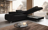 Luxuriöses L-förmiges Bouclé-Designsofa Aurea mit Schlaffunktion und Klappmechanismus