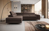 Luxuriöses L-förmiges Bouclé-Designsofa Aurea mit Schlaffunktion und Klappmechanismus