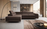 Lade das Bild in den Galerie-Viewer, Luxuriöses L-förmiges Bouclé-Designsofa Aurea mit Schlaffunktion und Klappmechanismus
