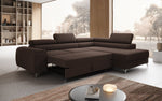 Lade das Bild in den Galerie-Viewer, Luxuriöses L-förmiges Bouclé-Designsofa Aurea mit Schlaffunktion und Klappmechanismus
