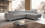 Lade das Bild in den Galerie-Viewer, Luxuriöses L-förmiges Bouclé-Designsofa Aurea mit Schlaffunktion und Klappmechanismus
