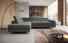 Luxuriöses L-förmiges Bouclé-Designsofa Aurea mit Schlaffunktion und Klappmechanismus