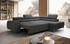 Luxuriöses L-förmiges Bouclé-Designsofa Aurea mit Schlaffunktion und Klappmechanismus