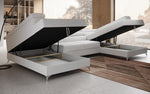 Lade das Bild in den Galerie-Viewer, Luxuriöses U-förmiges Bouclé Designersofa Aurea mit vielseitiger Schlaf- &amp; Klappfunktion
