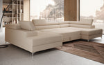Lade das Bild in den Galerie-Viewer, Luxuriöses U-förmiges Bouclé Designersofa Aurea mit vielseitiger Schlaf- &amp; Klappfunktion
