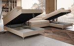 Lade das Bild in den Galerie-Viewer, Luxuriöses U-förmiges Bouclé Designersofa Aurea mit vielseitiger Schlaf- &amp; Klappfunktion
