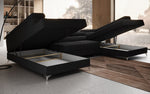 Lade das Bild in den Galerie-Viewer, Luxuriöses U-förmiges Bouclé Designersofa Aurea mit vielseitiger Schlaf- &amp; Klappfunktion
