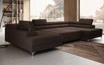 Lade das Bild in den Galerie-Viewer, Luxuriöses U-förmiges Bouclé Designersofa Aurea mit vielseitiger Schlaf- &amp; Klappfunktion
