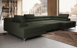 Lade das Bild in den Galerie-Viewer, Luxuriöses U-förmiges Bouclé Designersofa Aurea mit vielseitiger Schlaf- &amp; Klappfunktion

