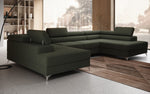 Lade das Bild in den Galerie-Viewer, Luxuriöses U-förmiges Bouclé Designersofa Aurea mit vielseitiger Schlaf- &amp; Klappfunktion
