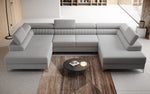 Lade das Bild in den Galerie-Viewer, Luxuriöses U-förmiges Bouclé Designersofa Aurea mit vielseitiger Schlaf- &amp; Klappfunktion
