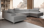 Lade das Bild in den Galerie-Viewer, Luxuriöses U-förmiges Bouclé Designersofa Aurea mit vielseitiger Schlaf- &amp; Klappfunktion
