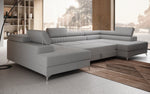 Lade das Bild in den Galerie-Viewer, Luxuriöses U-förmiges Bouclé Designersofa Aurea mit vielseitiger Schlaf- &amp; Klappfunktion
