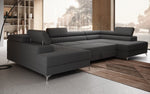Lade das Bild in den Galerie-Viewer, Luxuriöses U-förmiges Bouclé Designersofa Aurea mit vielseitiger Schlaf- &amp; Klappfunktion
