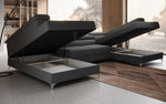 Lade das Bild in den Galerie-Viewer, Luxuriöses U-förmiges Bouclé Designersofa Aurea mit vielseitiger Schlaf- &amp; Klappfunktion
