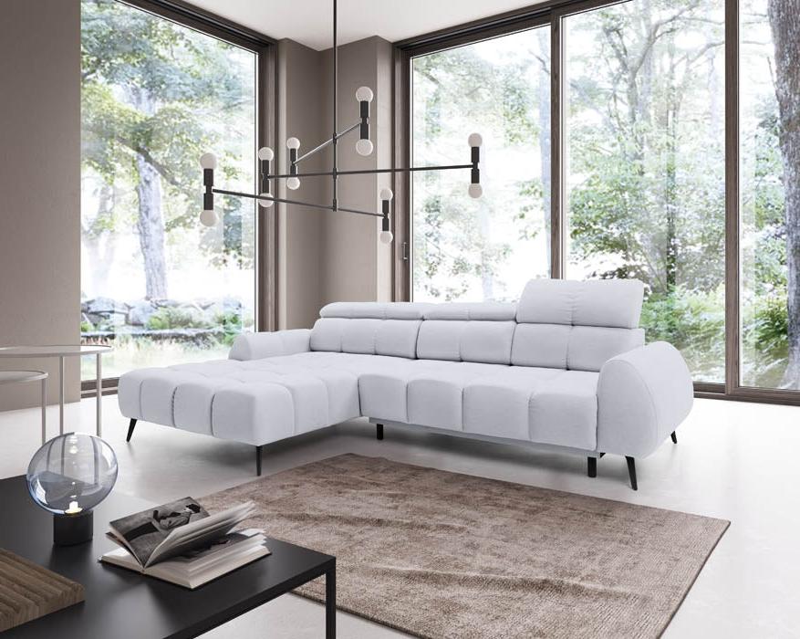 Luxuriöses Ecksofa Piano mit Elektrischer Schlaffunktion und Samtbezug