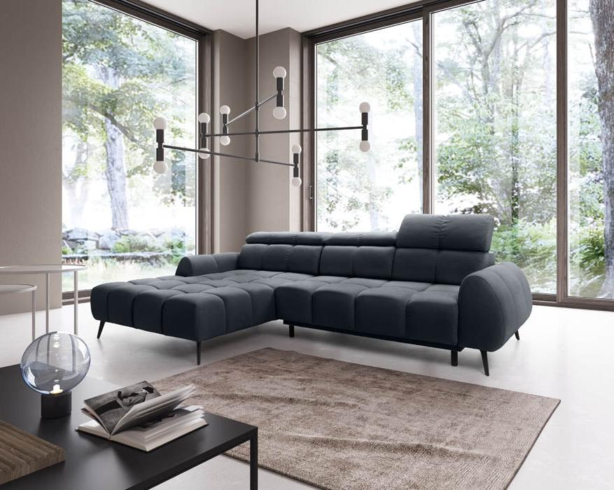 Luxuriöses Ecksofa Piano mit Elektrischer Schlaffunktion und Samtbezug
