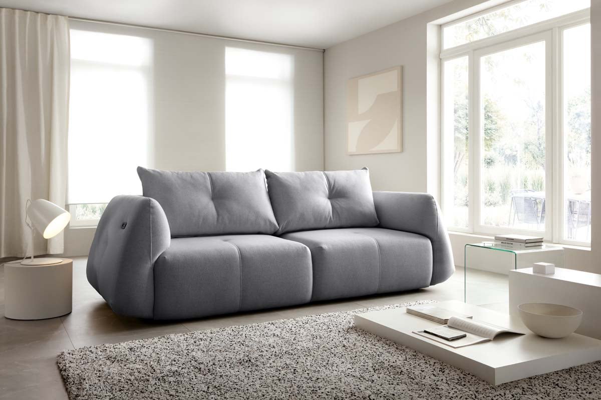 Luxuriöses Camira Designer Sofa: Elektrische Schlaffunktion, Komfort & Stil für Ihr Zuhause