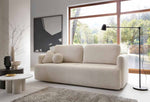Lade das Bild in den Galerie-Viewer, Luxuriöses Designer Schlafsofa Celiné Bouclé mit Bettfunktion und integriertem Stauraum
