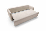 Lade das Bild in den Galerie-Viewer, Luxuriöses Designer Schlafsofa Celiné Bouclé mit Bettfunktion und integriertem Stauraum
