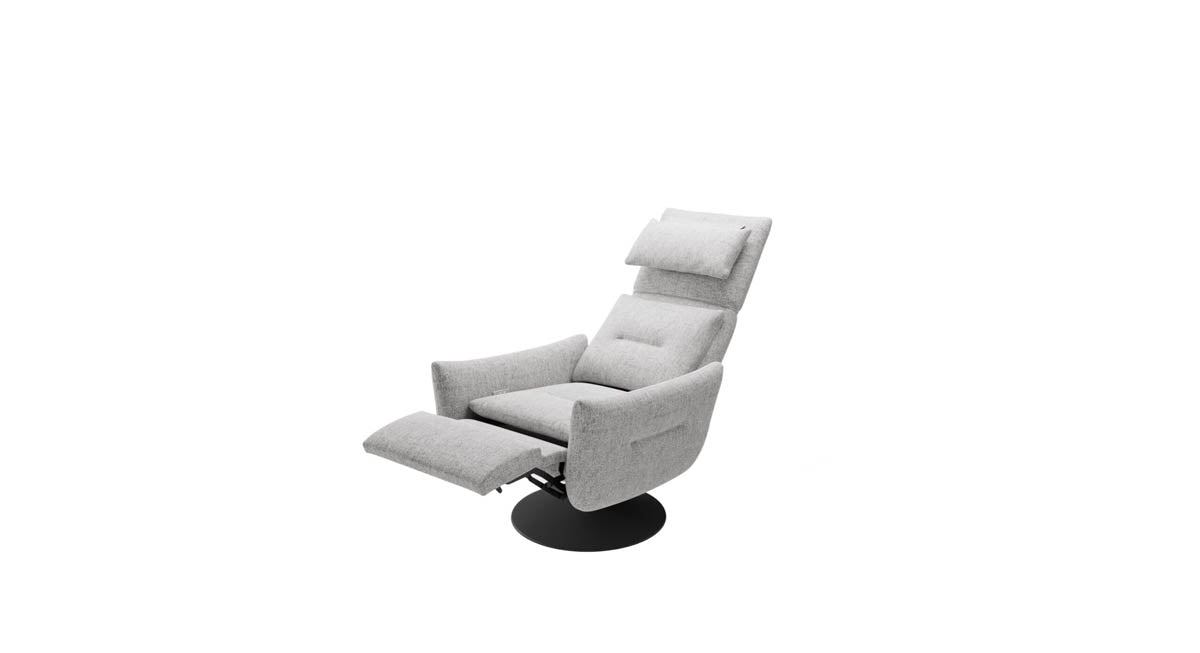 Roy Luxus Designer Relaxsessel mit elektrischer Verstellung und Stoffbezug für Komfort