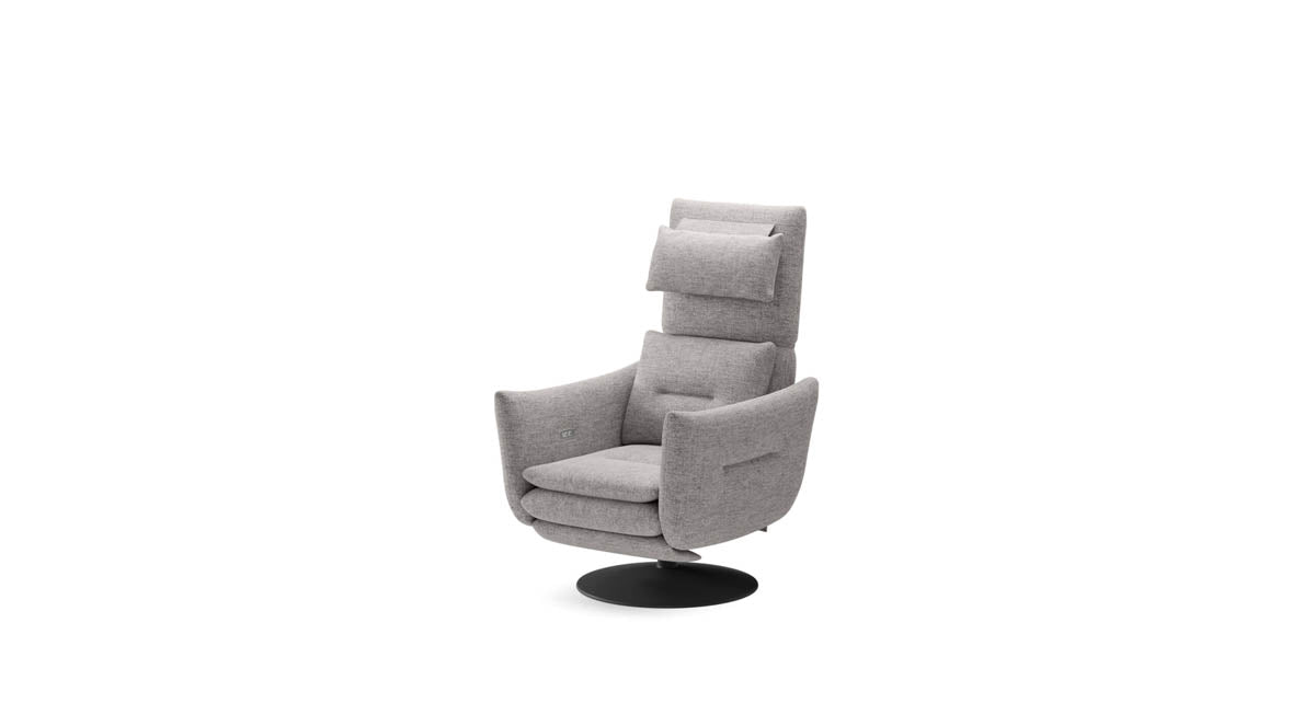 Roy Luxus Designer Relaxsessel mit elektrischer Verstellung und Stoffbezug für Komfort