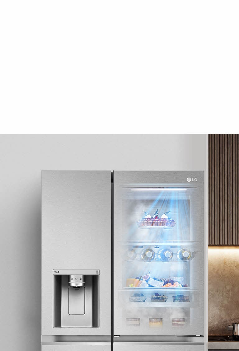 LG Side-by-Side Kühlschrank Door-in-Door, Eis- & Wasserspender, 635L, Platinum Silver