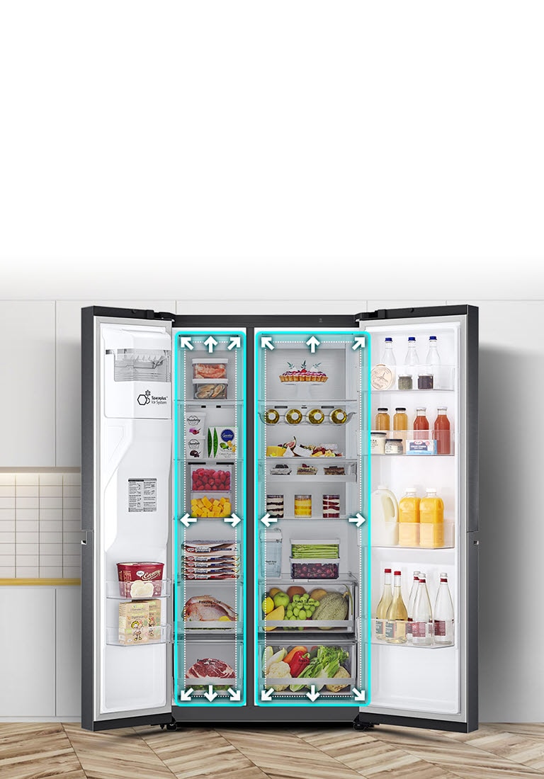 LG GSLV71PZTE Side-by-Side Kühlschrank: 635L, Eis-, Wasser-, No Frost Technologie