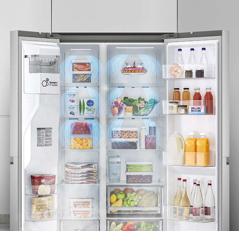LG GSLV71PZTE Side-by-Side Kühlschrank: 635L, Eis-, Wasser-, No Frost Technologie