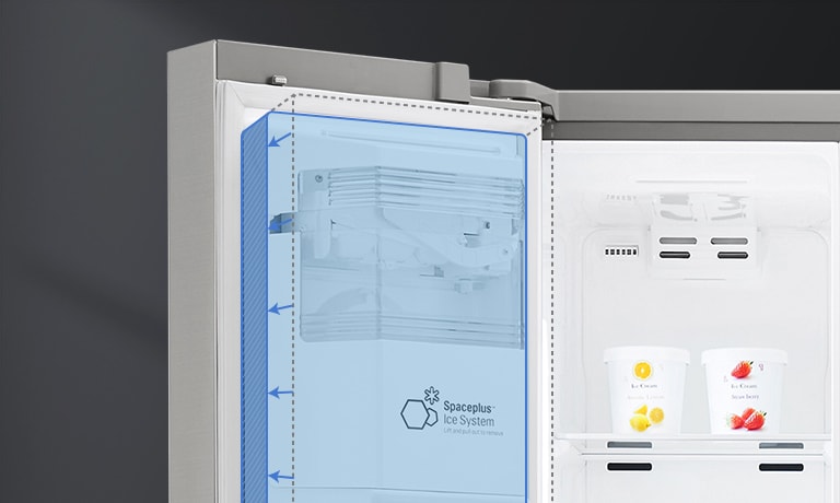 LG GSLC41EPPE Side-by-Side Kühlschrank Schwarz – 641L, Eis-/Wasser-Spender