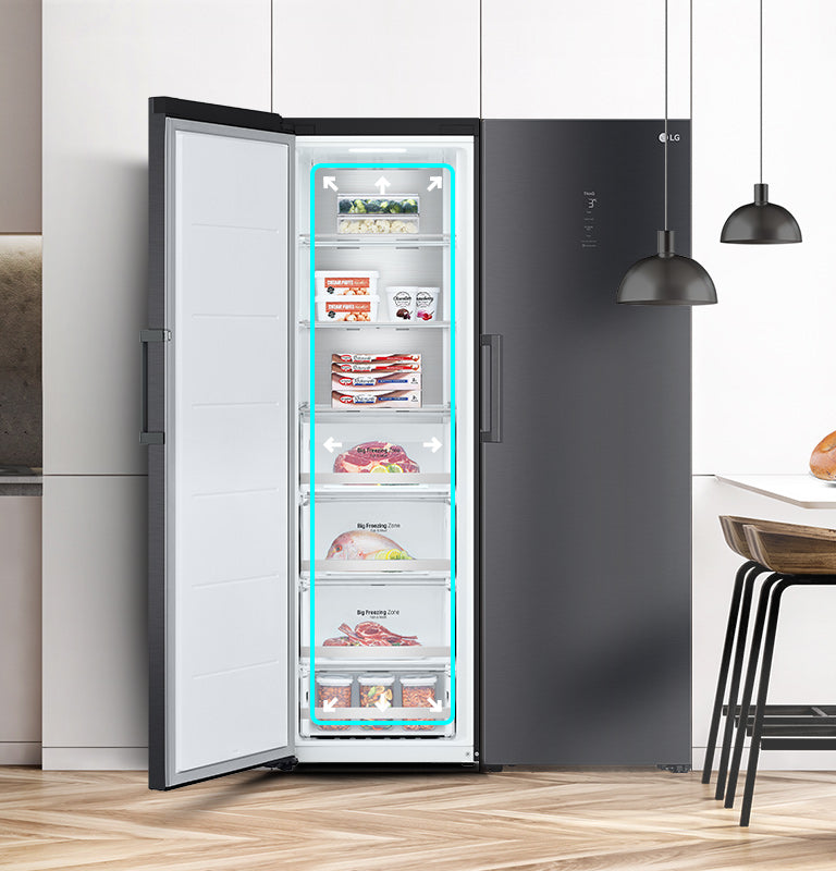 LG GFM61MCCSF Freistehender Gefrierschrank: 324L, D-Klasse, No Frost, Inverter Kompressor