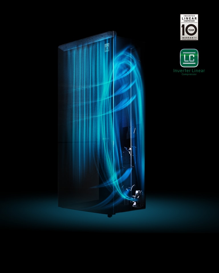 LG Kühl-Gefrierkombination 384L Inverter Linear Kompressor Mattschwarz B-Klasse