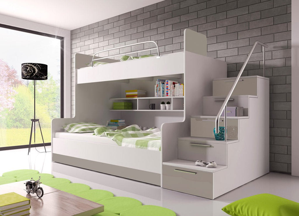 Heaven Kinderhochbett: Robustes Etagenbett mit Leiter & Stauraum, Viele Farben