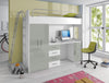 Funktionelles Kinderhochbett Study mit integriertem Schreibtisch und Stauraum