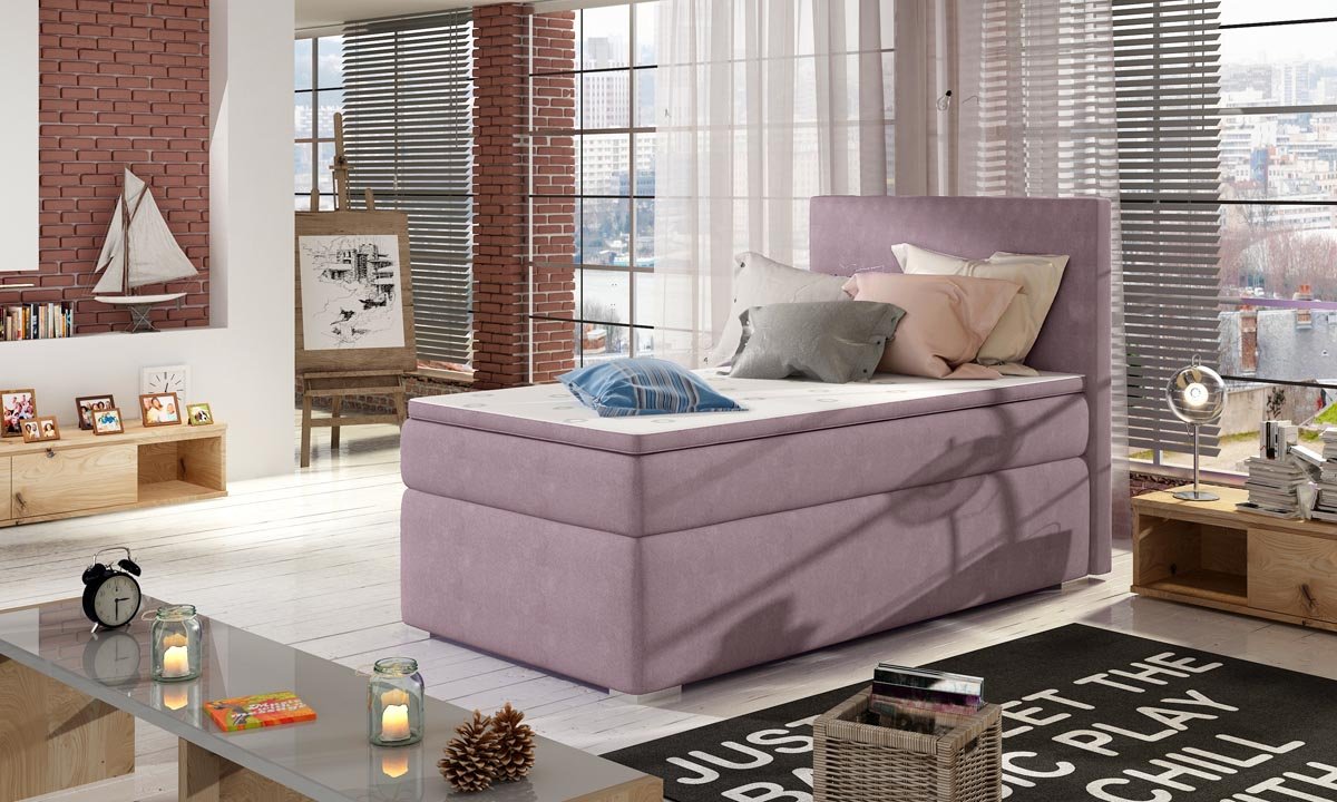 Luxuriöses Boxspringbett Relio mit Stauraum, 90x200 cm, Komfort Matratze, modernes Design