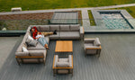 Lade das Bild in den Galerie-Viewer, Luxuriöses Wetterfestes Garten Lounge Set: Ecksofa, Sessel, Aluminium, Sunbrella Stoff
