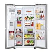 LG Side-by-Side Kühlschrank, Silber, Door-in-Door, 635L, Eis- & Wasserspender