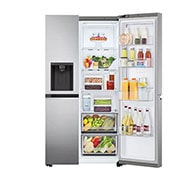 LG Side-by-Side Kühlschrank, Silber, Door-in-Door, 635L, Eis- & Wasserspender