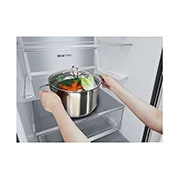 LG Kühl-Gefrierkombination Matt Schwarz: 384L, 203cm hoch, Inverter Linear Kompressor