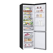 LG Kühl-Gefrierkombination Matt Schwarz: 384L, 203cm hoch, Inverter Linear Kompressor