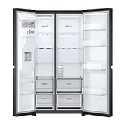 LG Side-by-Side Kühlschrank GSLV71MCTD, Matte Black, Total No Frost, Eis- & Wasserspender, ThinQ Smart